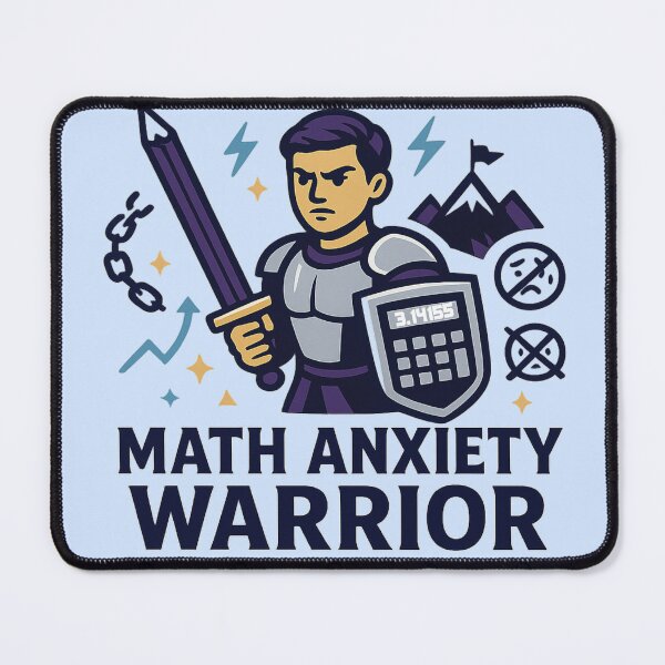 Item preview, Math Anxiety Warrior Motivational Math Student Teacher Gift designed and sold by Feline Rockstars.