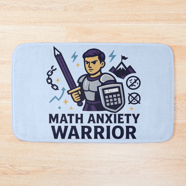 Item preview, Math Anxiety Warrior Motivational Math Student Teacher Gift designed and sold by Feline Rockstars.