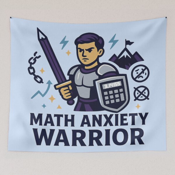 Item preview, Math Anxiety Warrior Motivational Math Student Teacher Gift designed and sold by Feline Rockstars.