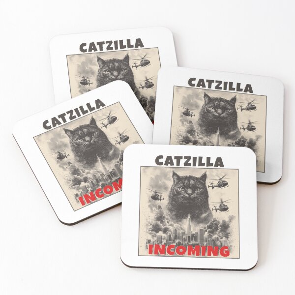 Aperçu de l'œuvre Catzilla, chat monstre créée et vendue par Sleepy Cat Design.