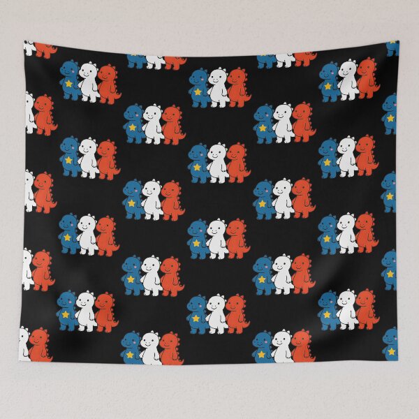 Item preview, Acadian Flag Dinosaur Maritime Pride Blue, White & Red for L'Acadie designed and sold by TheTrendsDesk.