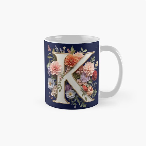 Item preview, Elegant Floral Monogram Letter K – Botanical Initial with Peonies, Roses & Dahlias | Personalized Gift & Feminine Decor designed and sold by AmenAlways.