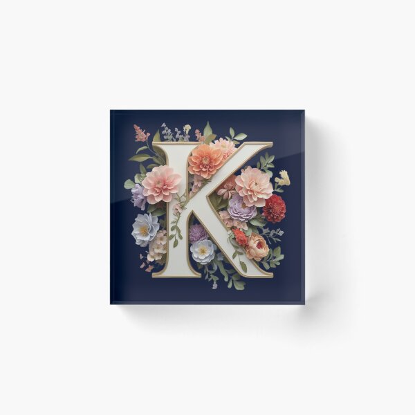 Item preview, Elegant Floral Monogram Letter K – Botanical Initial with Peonies, Roses & Dahlias | Personalized Gift & Feminine Decor designed and sold by AmenAlways.