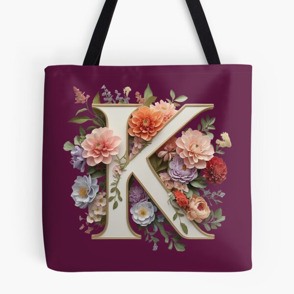 Item preview, Elegant Floral Monogram Letter K – Botanical Initial with Peonies, Roses & Dahlias | Personalized Gift & Feminine Decor designed and sold by AmenAlways.