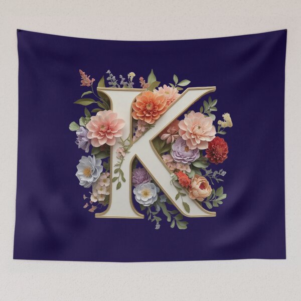 Item preview, Elegant Floral Monogram Letter K – Botanical Initial with Peonies, Roses & Dahlias | Personalized Gift & Feminine Decor designed and sold by AmenAlways.