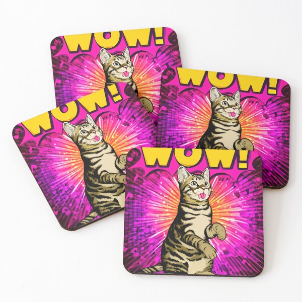 Item preview, WOW Pop Art American Shorthair Cat Poster | Colorful Comic Style Wall Art | Cute Funny Cat Print for Home Decor & Gift designed and sold by NaChomArtStudio.