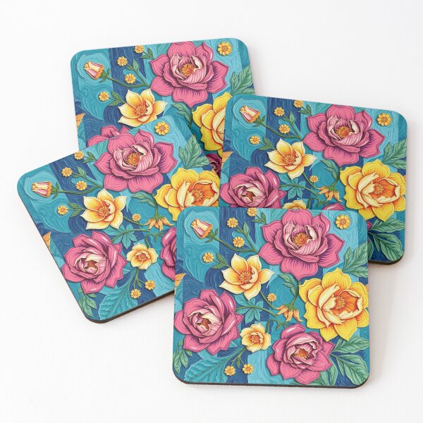 Item preview, Modern Floral Blue Stripes Pattern  home Decor, flowers t-shirt design  designed and sold by TheGaliyaStudio.