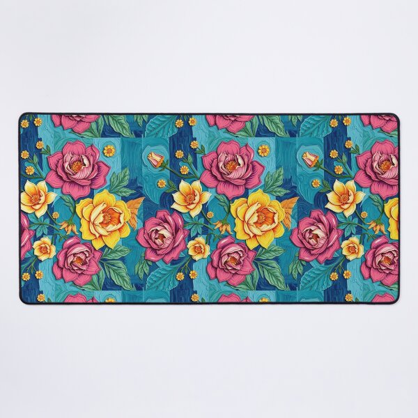 Item preview, Modern Floral Blue Stripes Pattern home Decor, flowers t-shirt design designed and sold by TheGaliyaStudio.