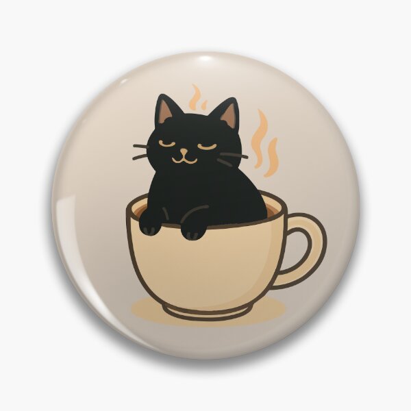 Item preview, Black Cat in Coffee Cup designed and sold by SillyPawsStudio.