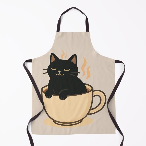 Artikelvorschau, Schwarze Katze in Kaffeetasse entworfen und verkauft von SillyPawsStudio.