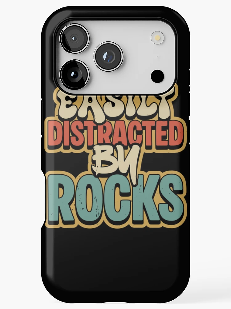Thumbnail 1 of 4, iPhone Case, Easily Distracted By Rocks - Funny Humor designed and sold by JavaGraph.