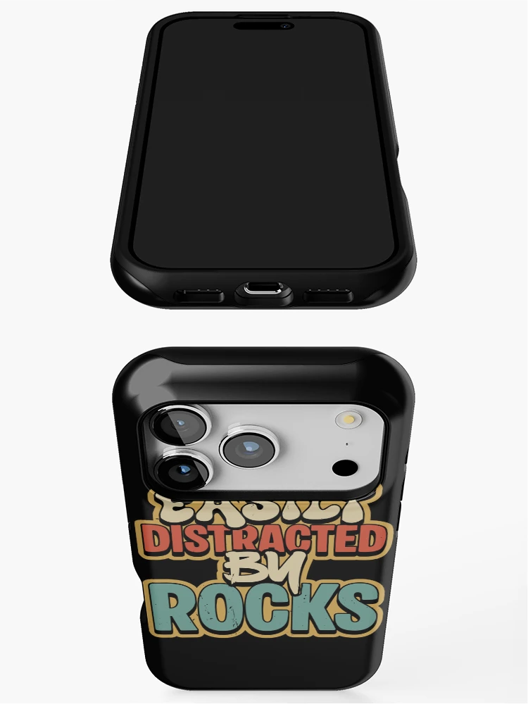 Thumbnail 3 of 4, iPhone Case, Easily Distracted By Rocks - Funny Humor designed and sold by JavaGraph.