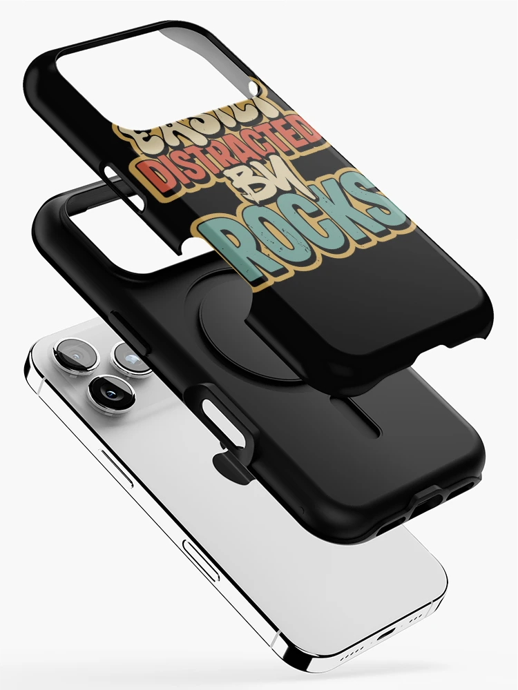 Thumbnail 2 of 4, iPhone Case, Easily Distracted By Rocks - Funny Humor designed and sold by JavaGraph.