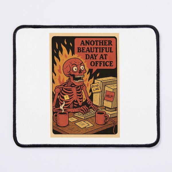 Item preview, Another Beautiful Day at Office Skeleton Vintage Comic Office Humor Meme designed and sold by StickerHavenn.