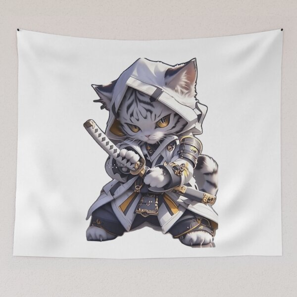 Item preview, Samurai Warrior Cat – Epic Anime Ninja Kitty in Battle Armor designed and sold by Dyan4.