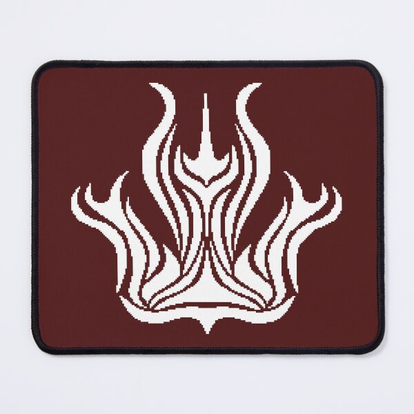 Item preview, White/Crimson Pixelated Flame Tattoo Emblem designed and sold by creatornator5.