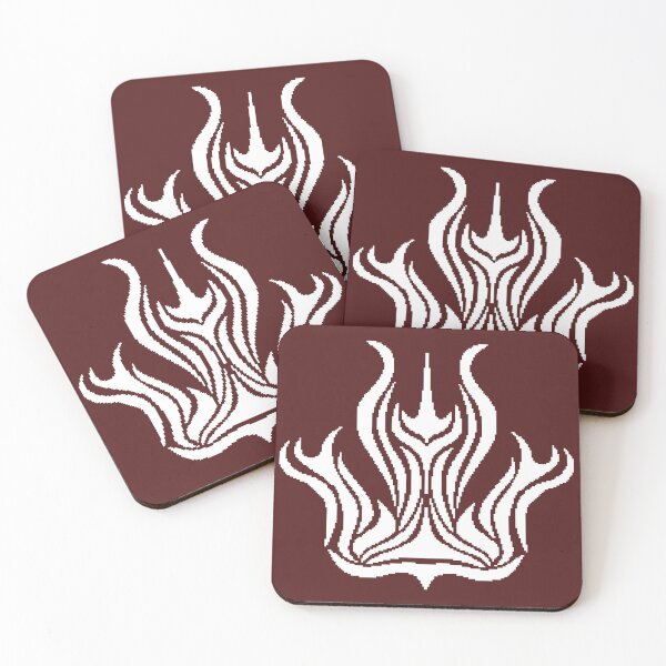 Item preview, White/Crimson Pixelated Flame Tattoo Emblem designed and sold by creatornator5.