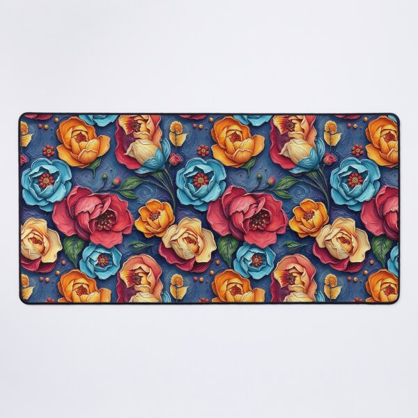 Item preview, Moody Floral ruby red, Blue and Orange Pattern home Decor and accessories, flowers t-shirt design designed and sold by TheGaliyaStudio.