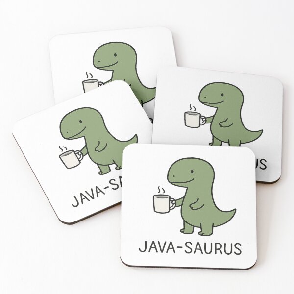 Item preview, Java-Saurus Coffee Dinosaur Funny Gift for Coffee Lovers – Cute Dinosaur with Coffee Mug designed and sold by StickerHavenn.