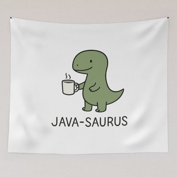Item preview, Java-Saurus Coffee Dinosaur Funny Gift for Coffee Lovers – Cute Dinosaur with Coffee Mug designed and sold by StickerHavenn.