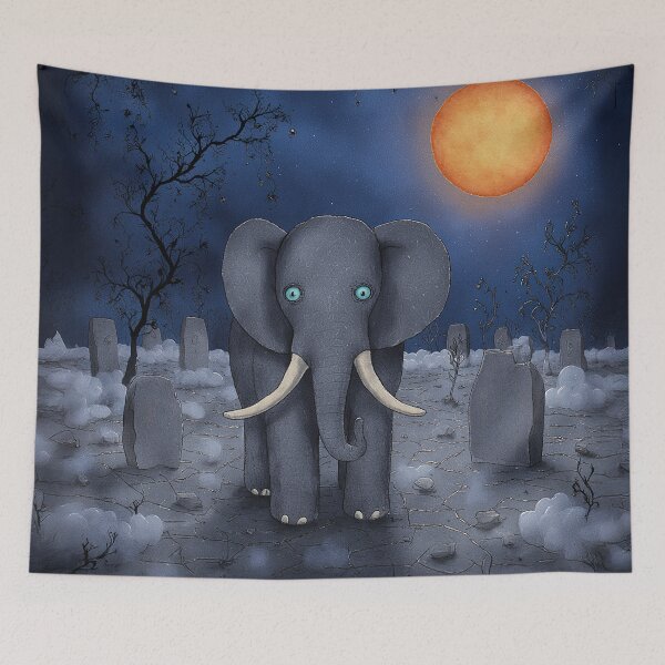 Item preview, Elephant by the Moon designed and sold by Whimsical Hug.