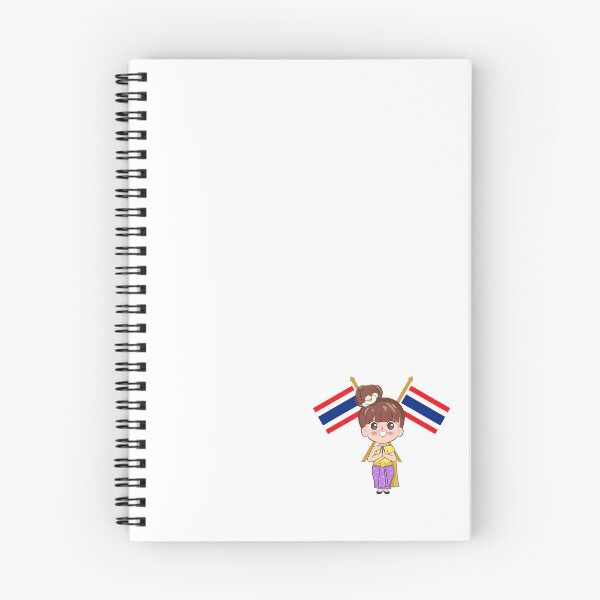 Item preview, Cute Thai Girl Cartoon with Thailand Flag – Traditional Thai Culture Design designed and sold by konthai.familyart.