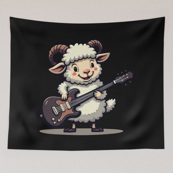 Artikelvorschau, Rockendes Schaf mit Gitarre entworfen und verkauft von Hans-Design.