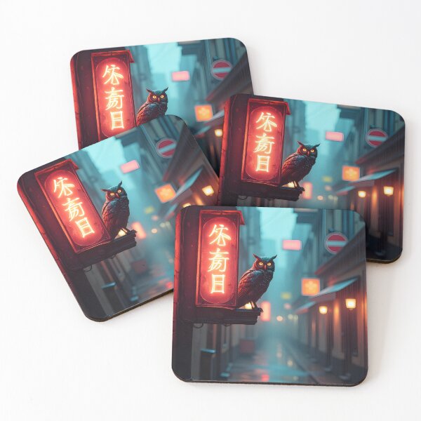 Item preview, Nocturnal Sentinel in Neon Alley designed and sold by oanaunciuleanu.