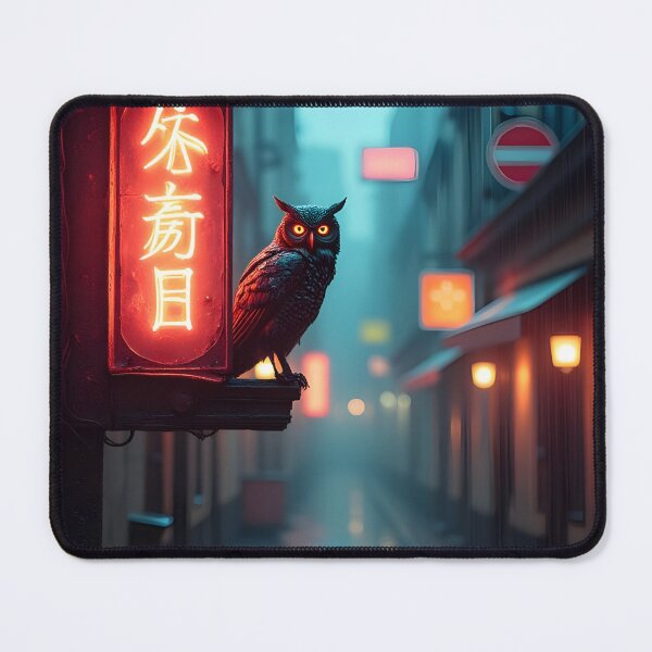 Item preview, Nocturnal Sentinel in Neon Alley designed and sold by oanaunciuleanu.