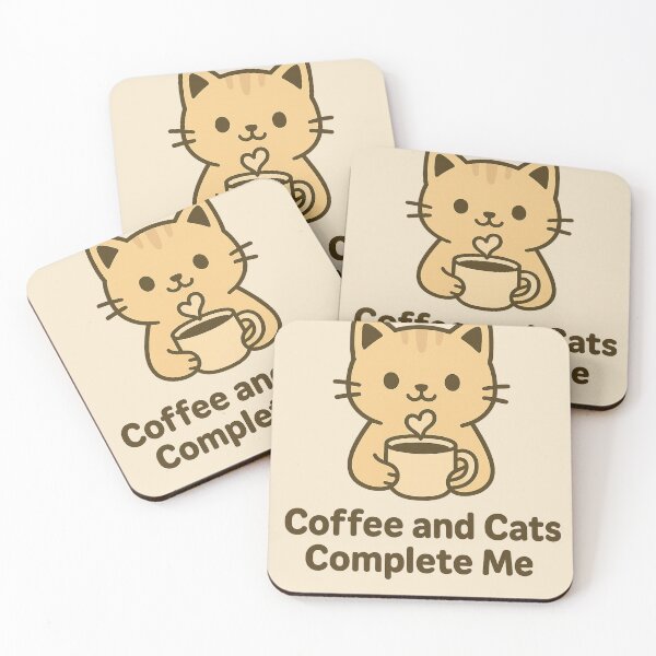 Item preview, Coffee and Cats Complete Me – Cute Cat Coffee Lover Design designed and sold by Diwakar-Designs.