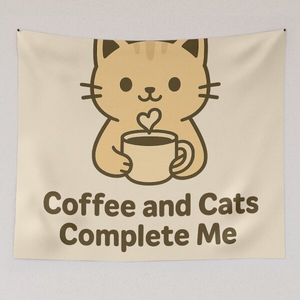 Item preview, Coffee and Cats Complete Me – Cute Cat Coffee Lover Design designed and sold by Diwakar-Designs.