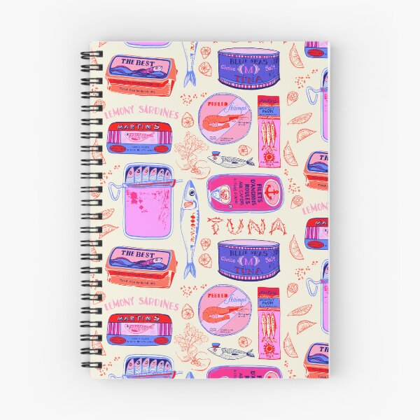 Aperçu de l'œuvre Boîtes de fruits de mer vintage cobalt et rose créée et vendue par ClareMDesign.