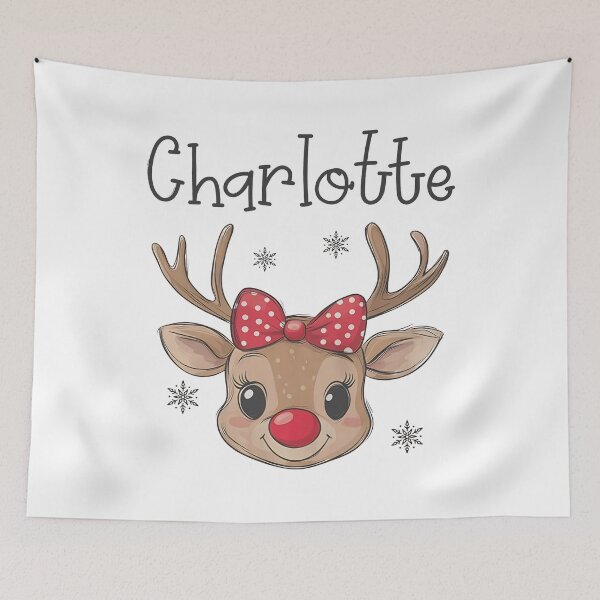 Item preview, Personalized Girls Christmas - Girls Reindeer designed and sold by cloudline-scb.