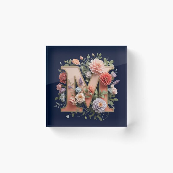 Item preview, Elegant Floral Monogram Letter M – Botanical Initial with Peonies, Roses & Dahlias | Personalized Gift & Feminine Decor designed and sold by AmenAlways.