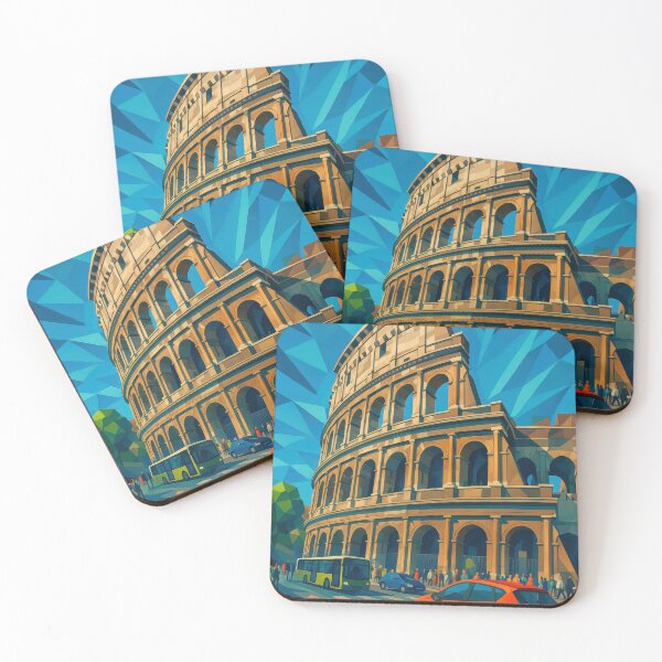 Item preview, Rome COLOSSEUM – Power Turned to Stone (Pop Art Travel Poster and Greeting Card) designed and sold by Earth Celebration Designs.