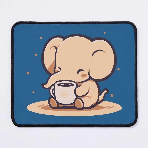 Item preview, Cute Baby Elephant Drinking Coffee designed and sold by NosandEdgy.