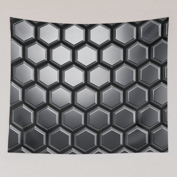 Item preview, Chrome Hexagon Grid designed and sold by Kaleidoscope Print.