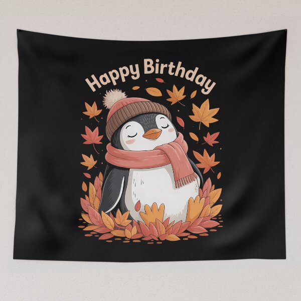 Item preview, Fall Vibes Penguin Autumn Fall Leaves Thanksgiving Happy Birthday designed and sold by brynatshop.