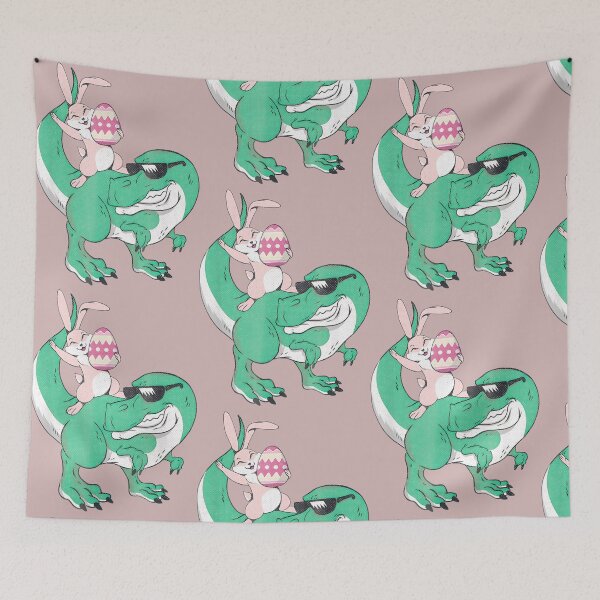 Item preview, Happy Easter Bunny Rides Cool TRex - Cute Dinosaur with Egg designed and sold by Noah9Graham.