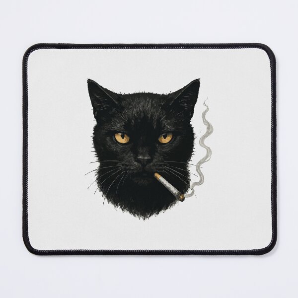 Item preview, cat smoking designed and sold by zainab hussain.