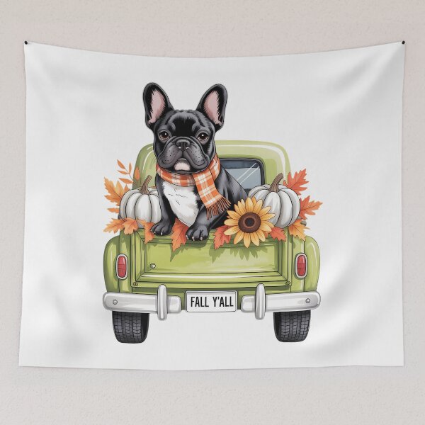 Item preview, Happy Fall Y'all French Bulldog Dog On Truck Pumpkin Fall designed and sold by brynatshop.