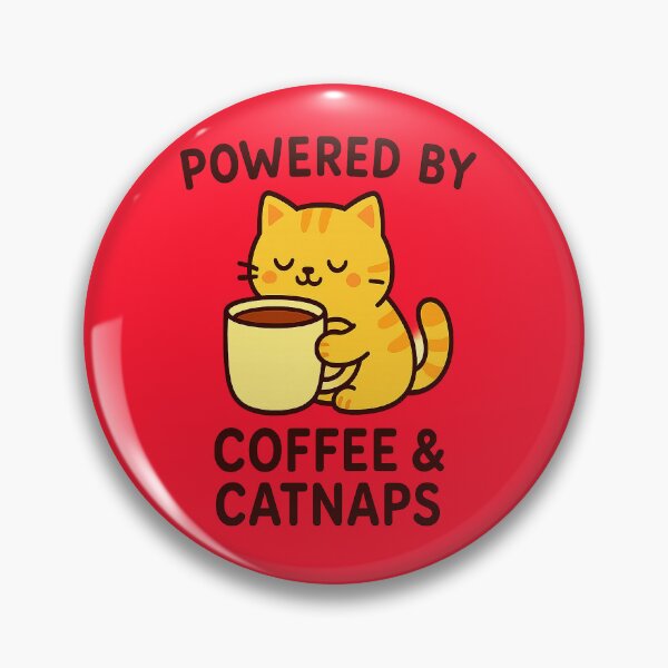 Item preview, Powered by Coffee & Catnaps – Cute Cat Sticker designed and sold by Romrawin.