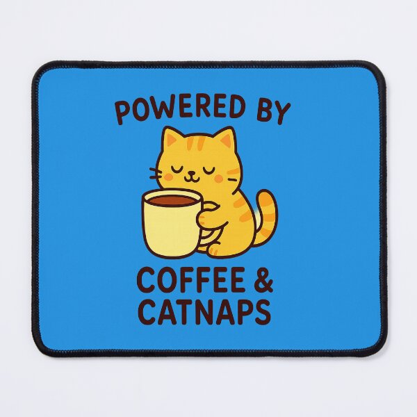Item preview, Powered by Coffee & Catnaps – Cute Cat Sticker designed and sold by Romrawin.
