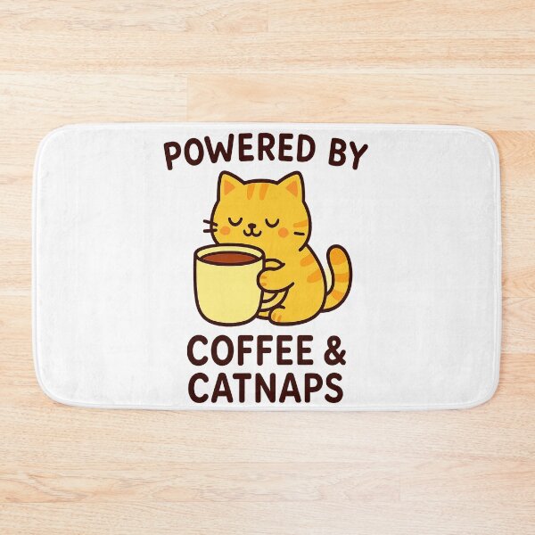 Item preview, Powered by Coffee & Catnaps – Cute Cat Sticker designed and sold by Romrawin.