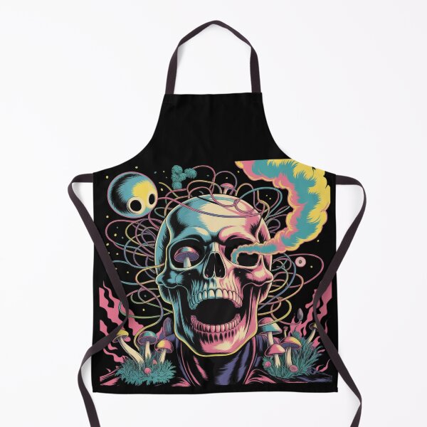 Item preview, Trippy Psychedelic Skull with Mushrooms and Smoke – Abstract Surreal Skull Art designed and sold by NO-STUDIO.