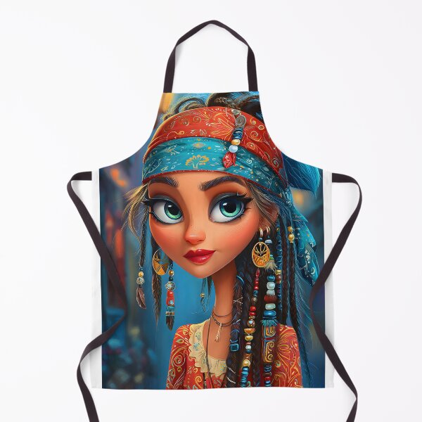 Item preview, Stylish Woman with Unique Accessories in Blue Light designed and sold by Artessie.
