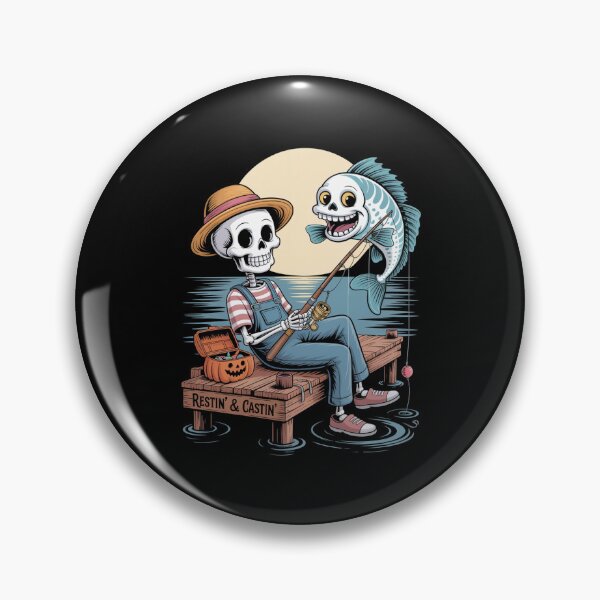 Item preview, Skeleton Fishing Funny Halloween Outdoors Design designed and sold by VenusStyleCo.