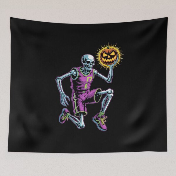 Item preview, Neon Skeleton Basketball Spooky Halloween Sports Design designed and sold by VenusStyleCo.
