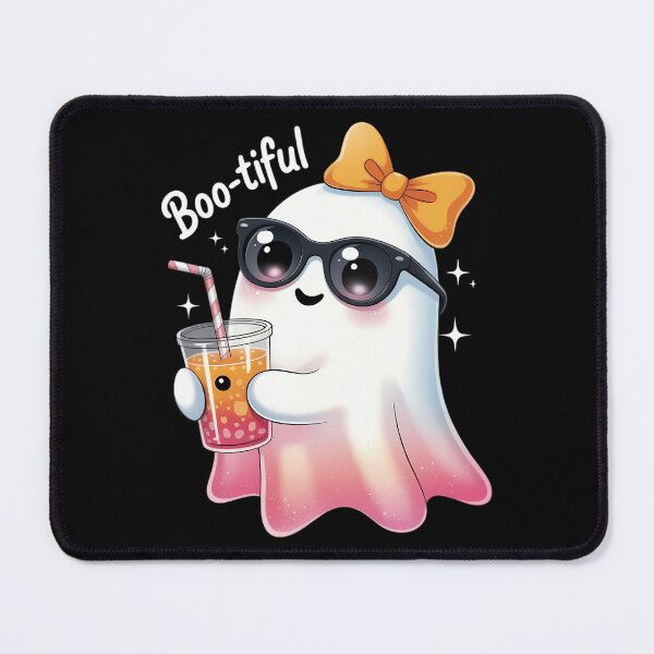 Item preview, Cute Ghost Drinking Coffee With Halloween Bow designed and sold by brynatshop.