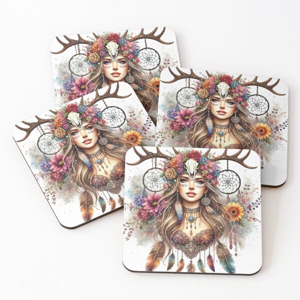 Item preview, women adorned in boho attire designed and sold by Eiwaprints.
